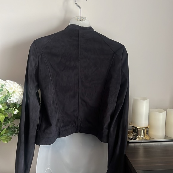 Gentle Fawn charcoal, super soft, faux suede, open causal jacket with pockets - Picture 4 of 5